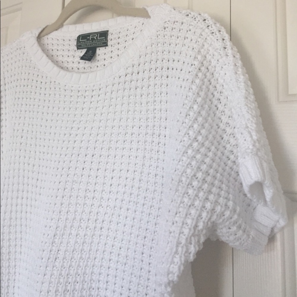 Ralph Lauren Short Sleeve Sweater Loose Knit Classic Comfy Breezy